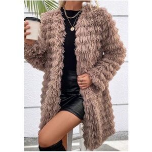 Luxe Fuzzy Soft Jacket Coat XS S M L